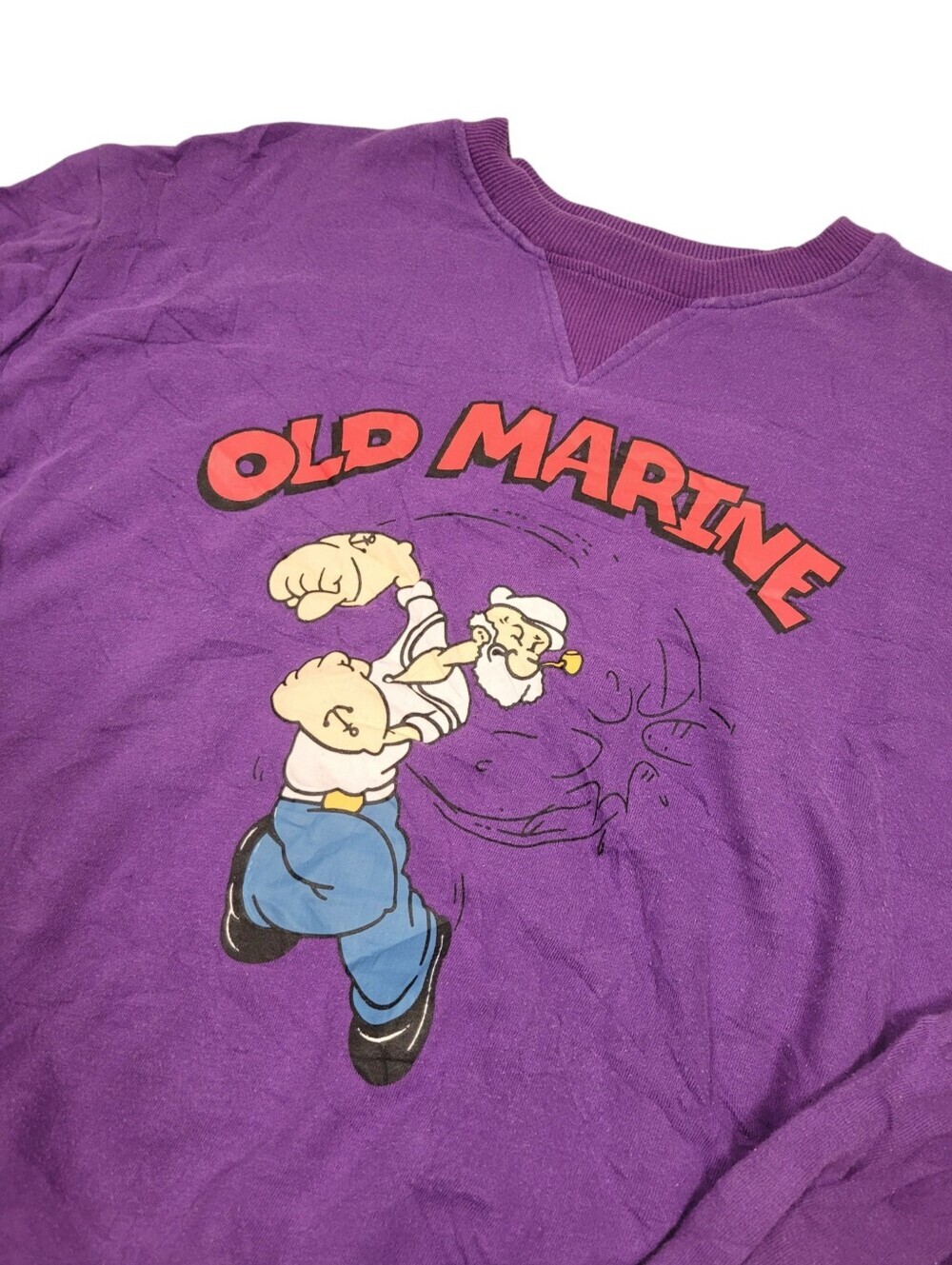 Y2K Old Marine Graphic Purple Sweatshirt Top Size: Large